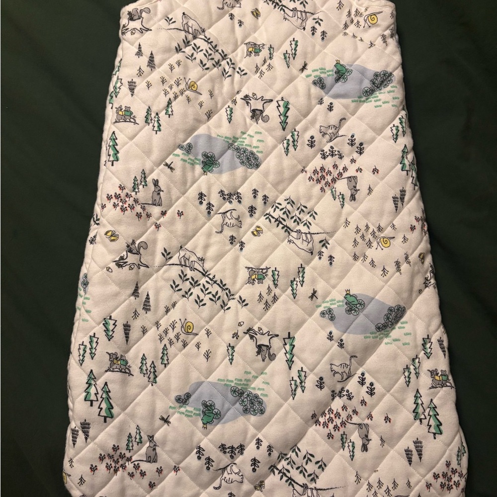Hanna Andersson Cream Quilted Sleep Sack with Forest Design - Picture 3 of 6